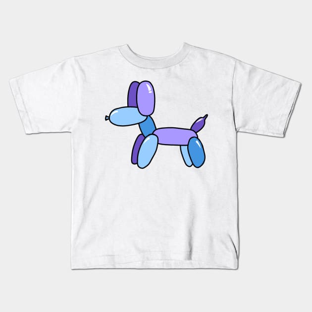 Blue and Purple Balloon Dog Kids T-Shirt by Aesthetically Saidie